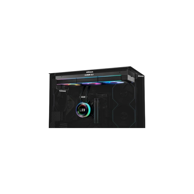 Система жидкостного охлаждения для процессора Lian Li HydroShift II LCD-C 360R GHS2LCD36RB ARGB Black (G89.GHS2LCD36RB.R0)