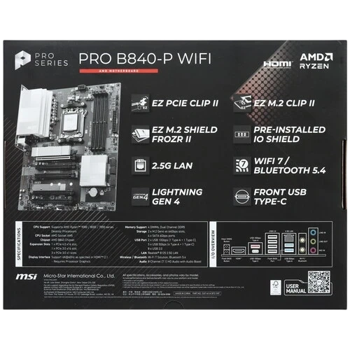 Материнская плата MSI PRO B840-P WIFI