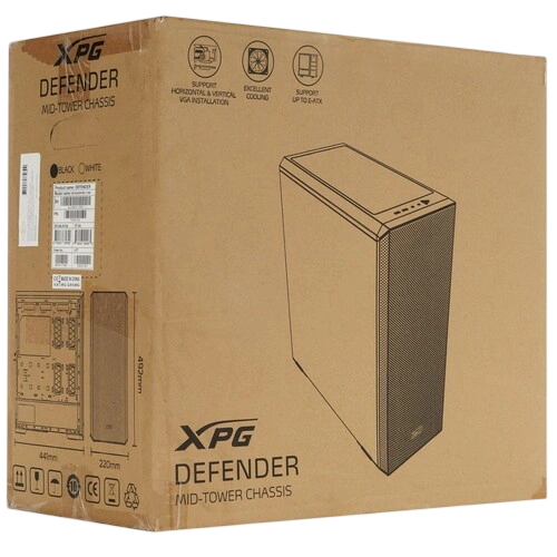 Компьютерный корпус ADATA XPG DEFENDER TG Black (DEFENDER-BKCWW)