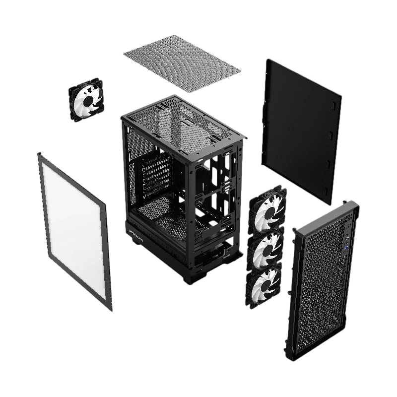 Компьютерный корпус Powercase Mistral PA5B FRGB TG Black (CMOAB-L4)