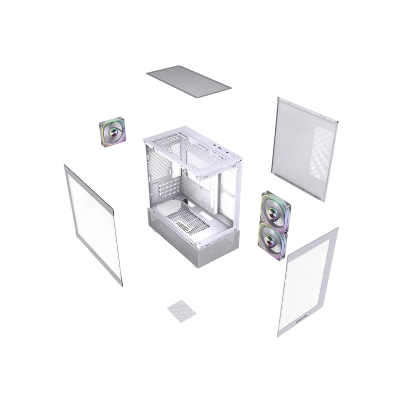 Компьютерный корпус Powercase Vision Micro M2 TG ARGB White (CVMWM2-A3)