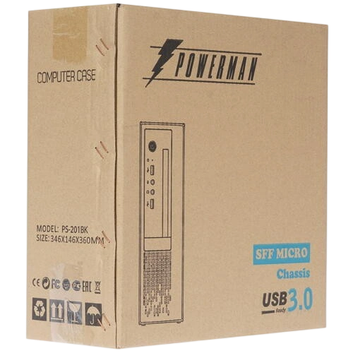 Компьютерный корпус Powerman PS201 Black PS201BK PM-300TFX 300W
