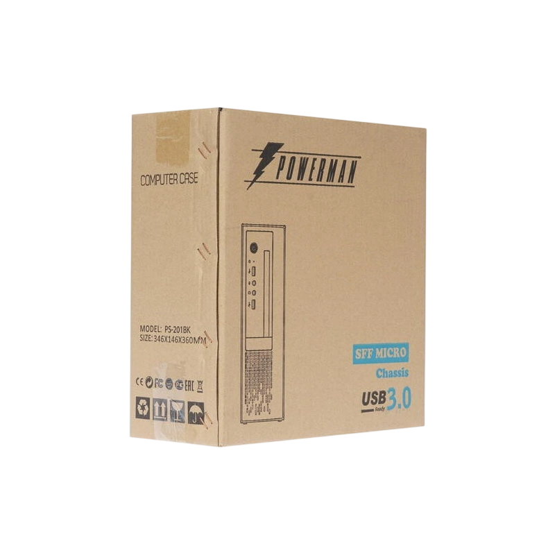 Компьютерный корпус Powerman PS201 Black PS201BK PM-300TFX 300W