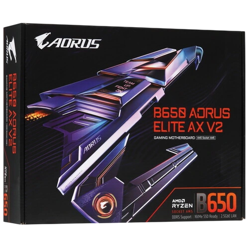Материнская плата Gigabyte B650 AORUS ELITE AX V2 x кабель SATA, антенна Wi-Fi, документация