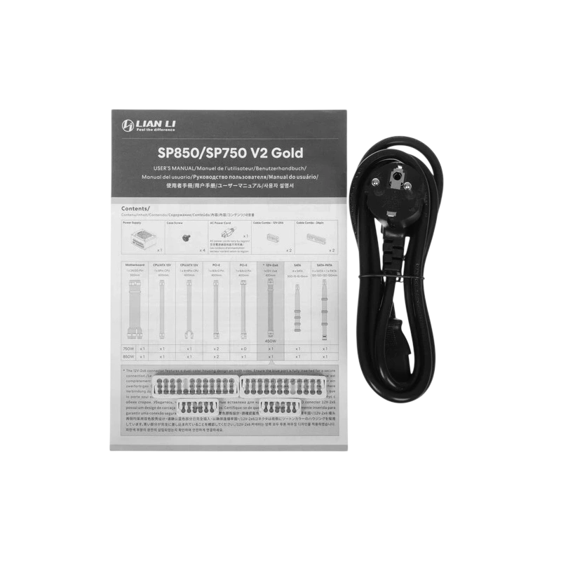 Блок питания Lian Li 750W SP750 V2 White (G9P.SP0750G.W000.RU) 16 Pin (PCIe 5.1 Connector Cable Details)