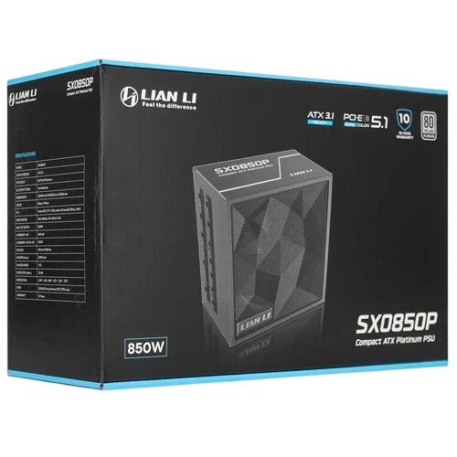 Блок питания Lian Li 850W SX0850P Black (G9P.SX0850P.B000.RU) 16 Pin (PCIe 5.1 Connector Cable Details) документация, кабельные стяжки, комплект кабелей, комплект крепежа
