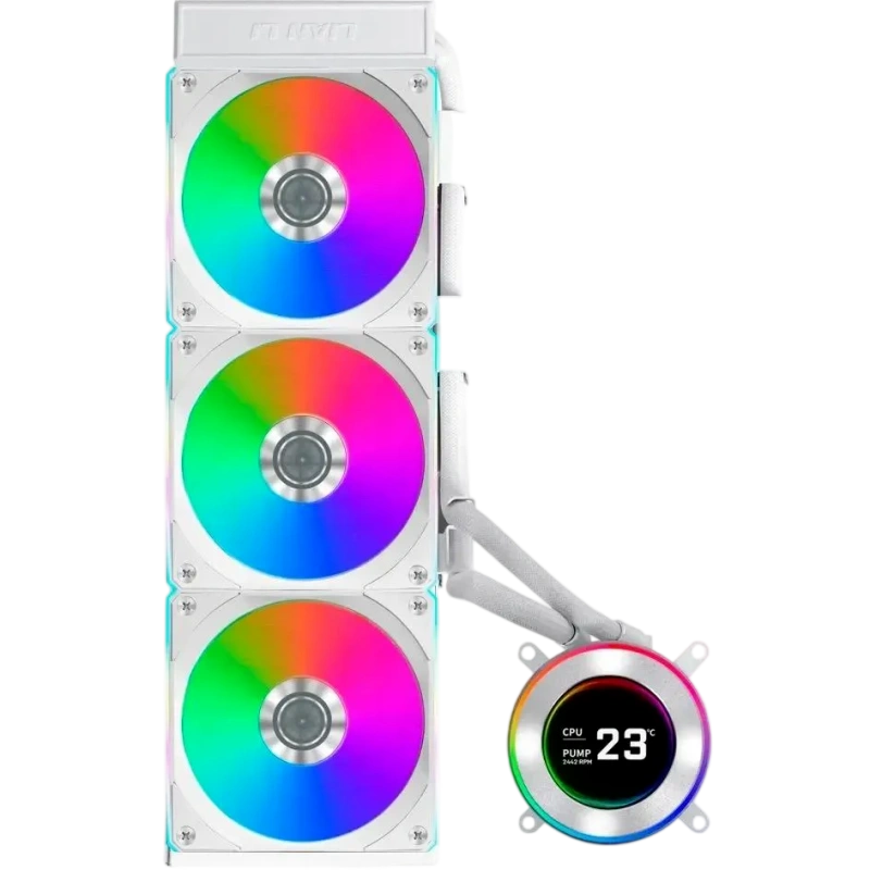 Система жидкостного охлаждения для процессора Lian Li HydroShift II LCD-C 360R GHS2LCD36RW ARGB White (G89.GHS2LCD36RW.R0)