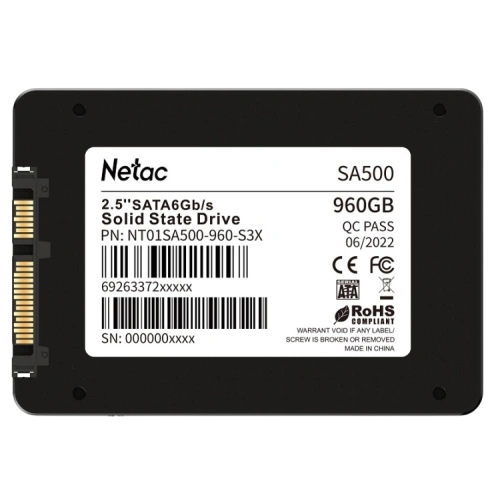 Твердотельный накопитель NETAC 960 Gb (NT01SA500-960-S3X) BOX