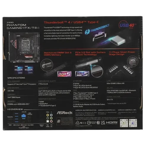 Материнская плата ASRock Z690 PHANTOM GAMING-ITX/TB4