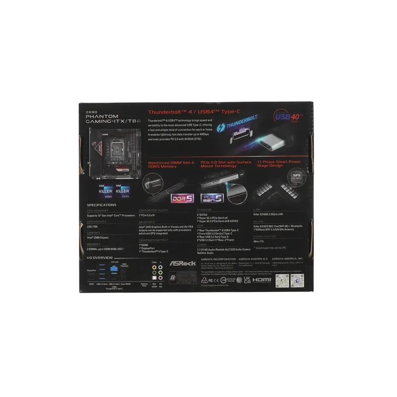 Материнская плата ASRock Z690 PHANTOM GAMING-ITX/TB4