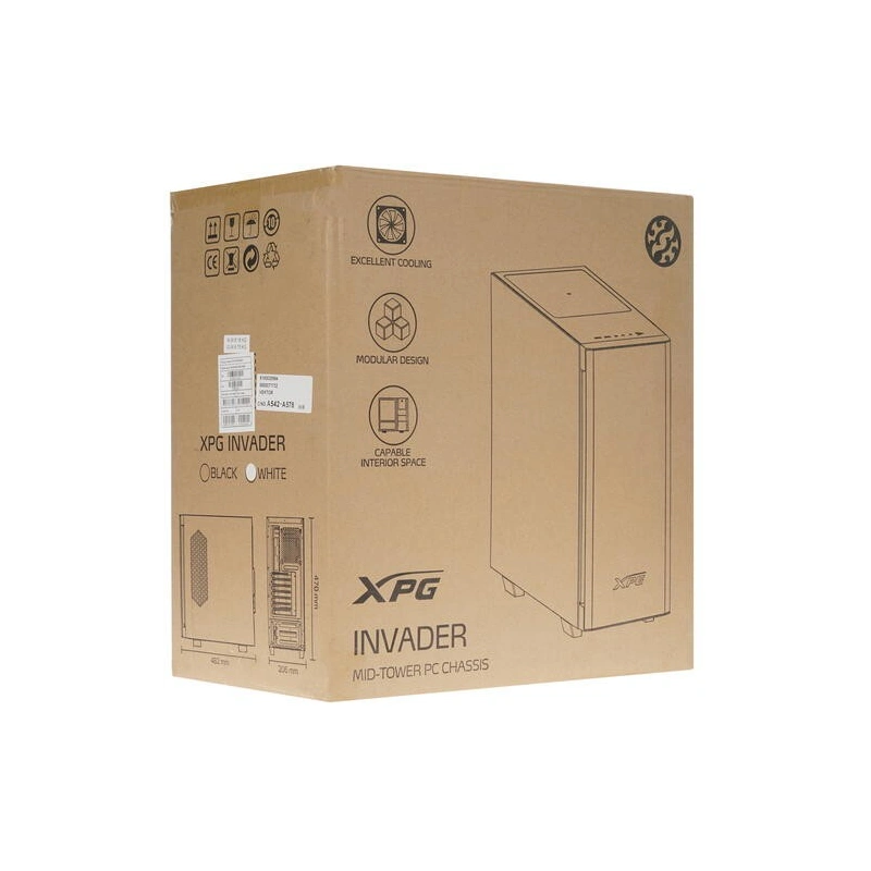 Компьютерный корпус ADATA XPG INVADER TG White (INVADER-WHCWW)