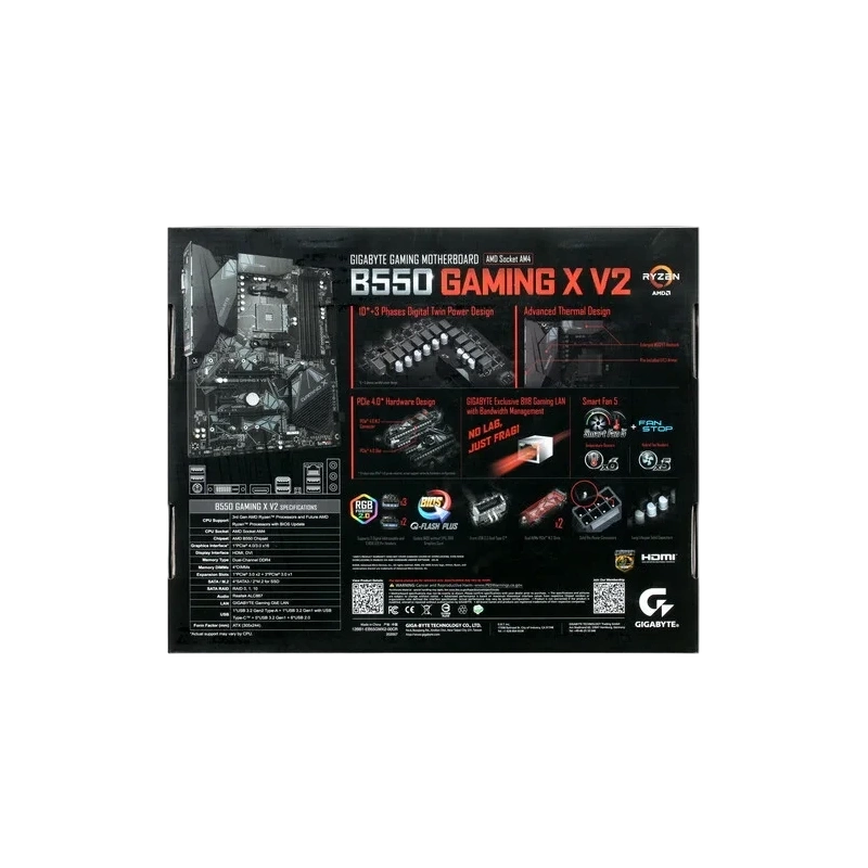 Материнская плата Gigabyte B550 GAMING X V2 диск с ПО, документация