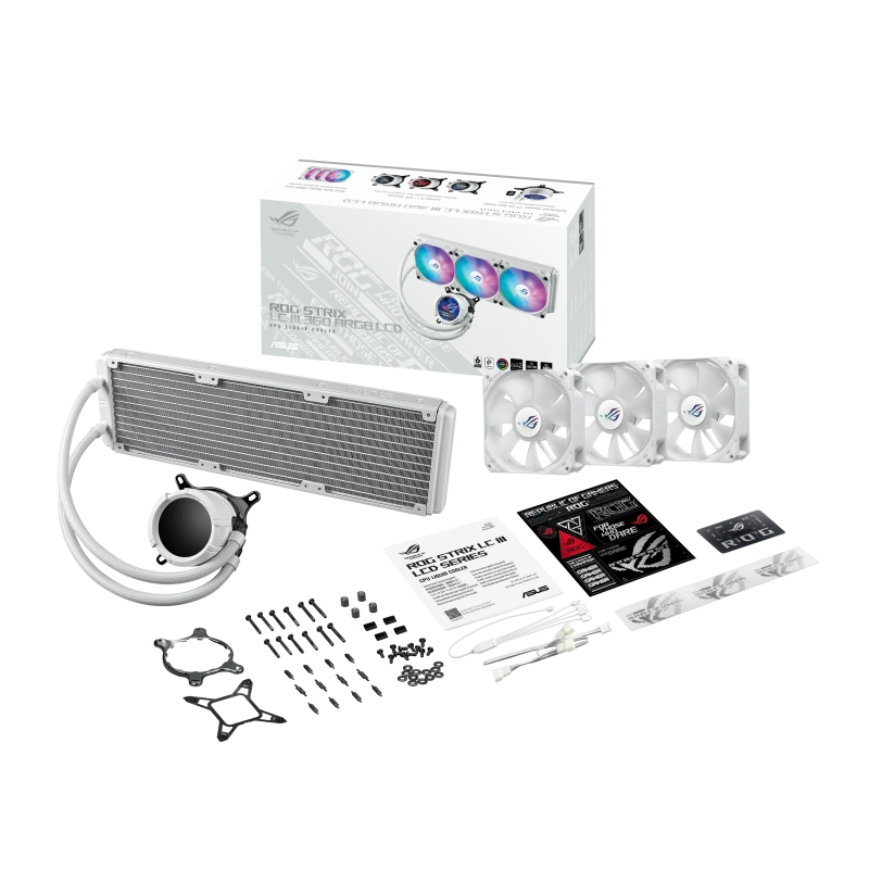 Система жидкостного охлаждения для процессора ASUS ROG STRIX LC III 360 ARGB LCD WHT (90RC00W2-M0UAY0)