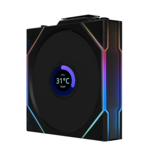 Комплект вентиляторов для корпуса Lian Li UNI FAN TL WIRELESS LCD 120 12TLLCD1W3B ARGB Black (G99.12TLLCD1W3B.R0)
