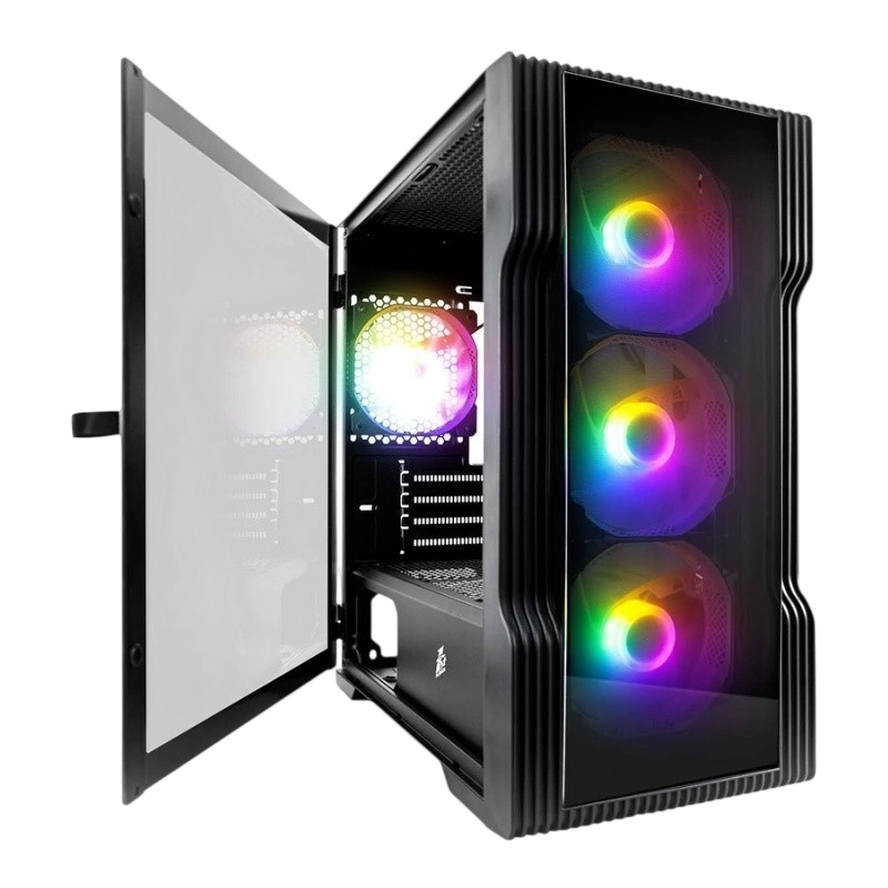 Компьютерный корпус 1STPLAYER TRILOBITE T3-G TG Black (T3-G-BK-4F1)