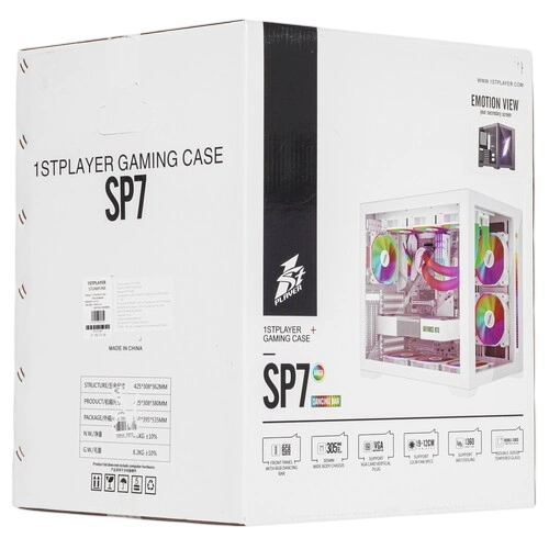Компьютерный корпус 1STPLAYER STEAMPUNK SP7 EV EMOTION VIEW White (SP7-EV-WH)