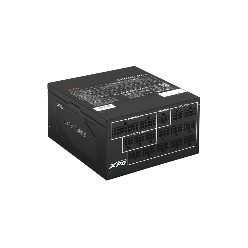 Блок питания ADATA XPG 1300W CYBERCORE II (CYBERCOREII1300P-BKCEU) 16 Pin (PCIe 5.0 Connector Cable Details) документация, кабельные стяжки, комплект кабелей, комплект крепежа