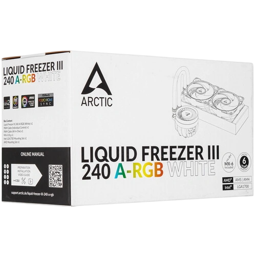 Система жидкостного охлаждения для процессора Arctic Cooling Arctic Liquid Freezer III-240 ARGB White (ACFRE00150A) P12 PWM PST