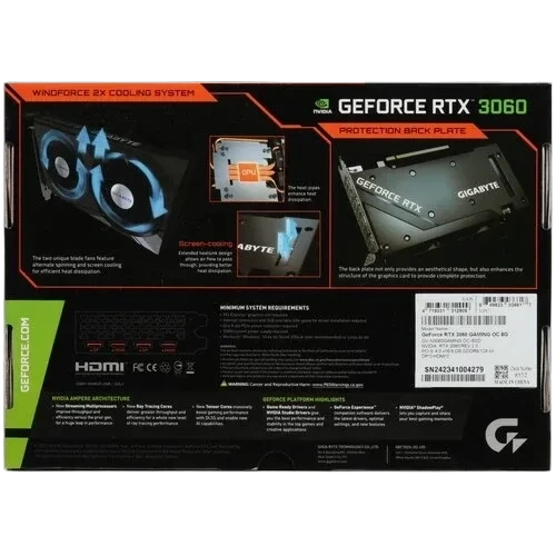 Видеокарта Gigabyte (GV-N3060GAMING OC-8GD 2.0) GeForce RTX 3060 8GB GAMING 8GD OC 2.0