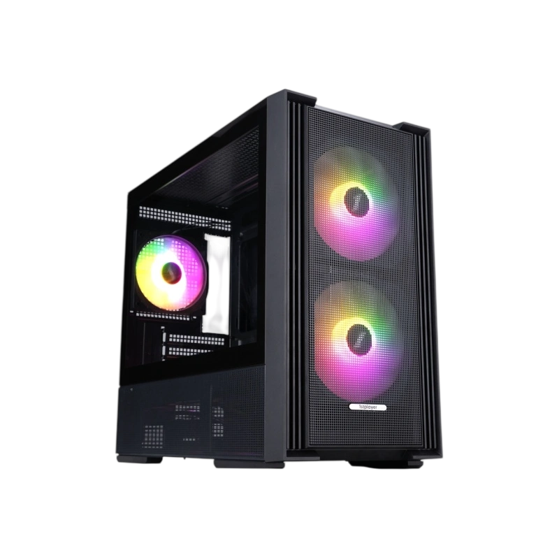 Компьютерный корпус 1STPLAYER AU6 ARGB Black (AU6-BK-2FA7-14-2FA7R-1FA7)