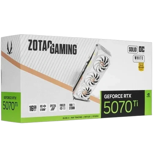 Видеокарта ZOTAC (ZT-B50710Q2-10P) GeForce RTX 5070 Ti 16GB SOLID CORE WHITE ED OC