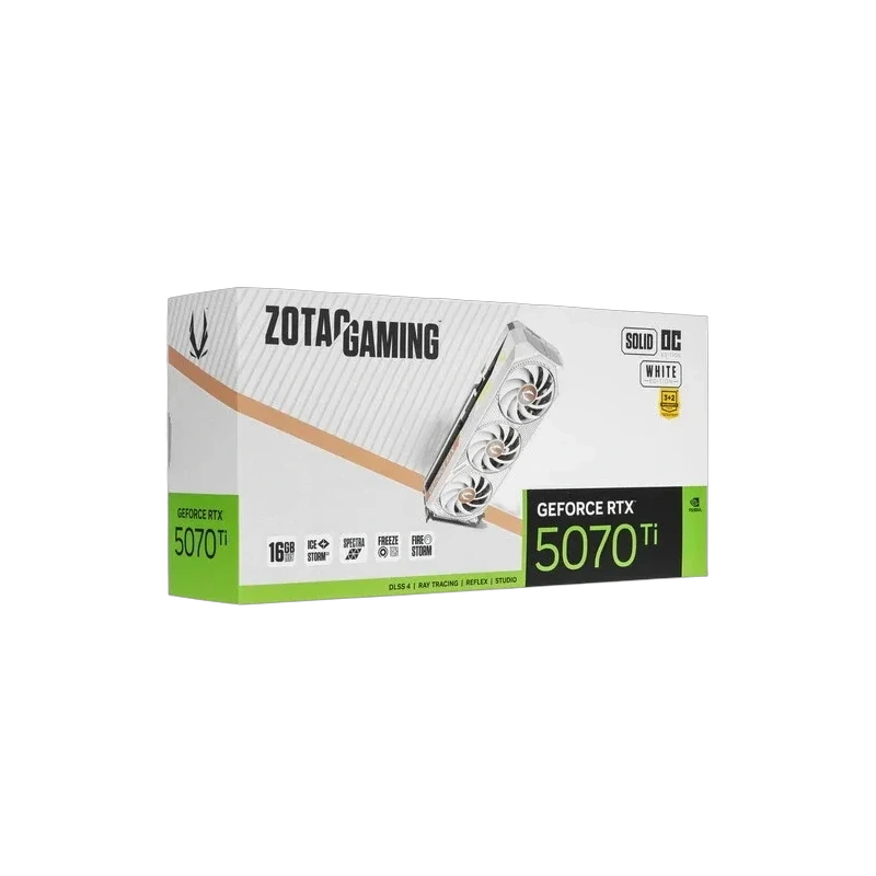 Видеокарта ZOTAC (ZT-B50710Q2-10P) GeForce RTX 5070 Ti 16GB SOLID CORE WHITE ED OC