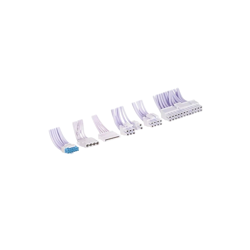 Блок питания Lian Li 850W SX0850P White (G9P.SX0850P.W000.RU) 16 Pin (PCIe 5.1 Connector Cable Details) документация, кабельные стяжки, комплект кабелей