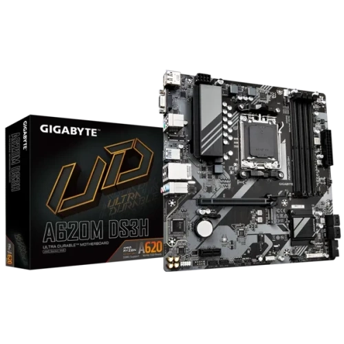 Материнская плата Gigabyte A620M DS3H x кабель SATA, документация, задняя планка