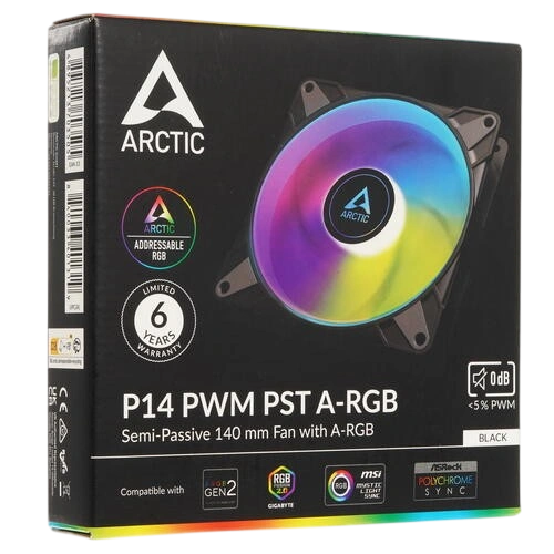 Вентилятор для корпуса Arctic Cooling P14 ARGB 0dB Black ACFAN00239A PWM PST