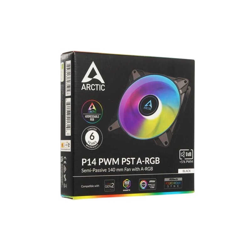 Вентилятор для корпуса Arctic Cooling P14 ARGB 0dB Black ACFAN00239A PWM PST