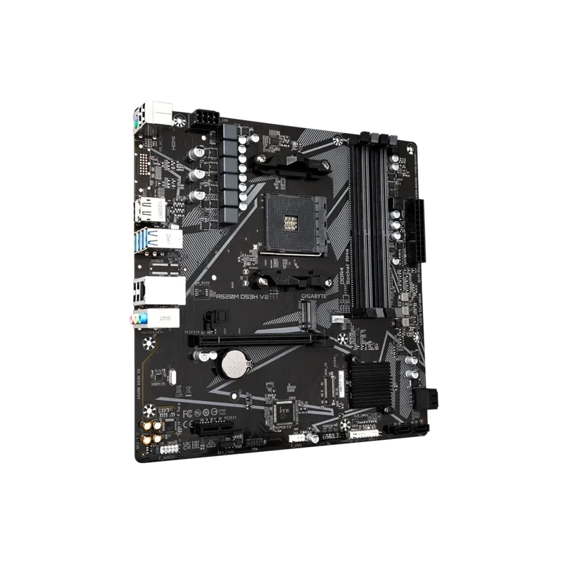 Материнская плата Gigabyte A520M DS3H V2 документация, задняя планка