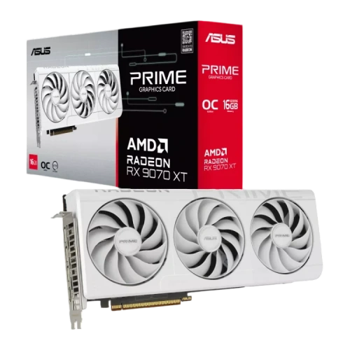 Видеокарта ASUS (PRIME-RX9070XT-O16G-WHITE) Radeon RX 9070 XT 16GB PRIME OC WHITE (90YV0L75-M0NA00)