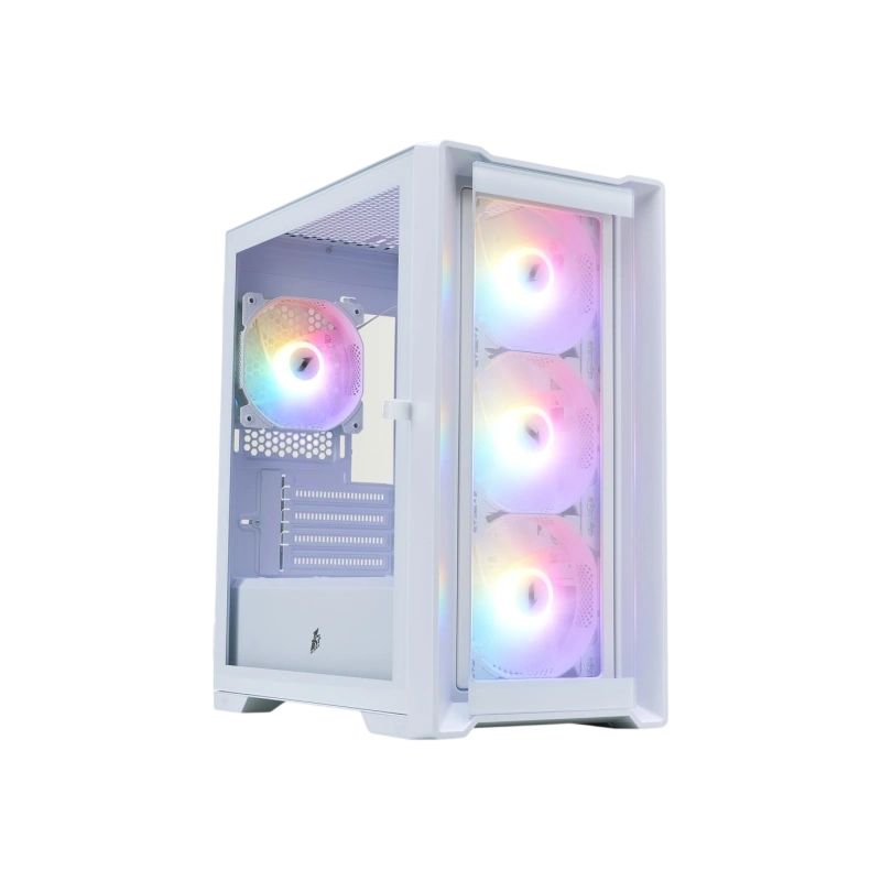 Компьютерный корпус 1STPLAYER TRILOBITE T4-G GLASS FRGB White (T4-G-WH-4F1-W)