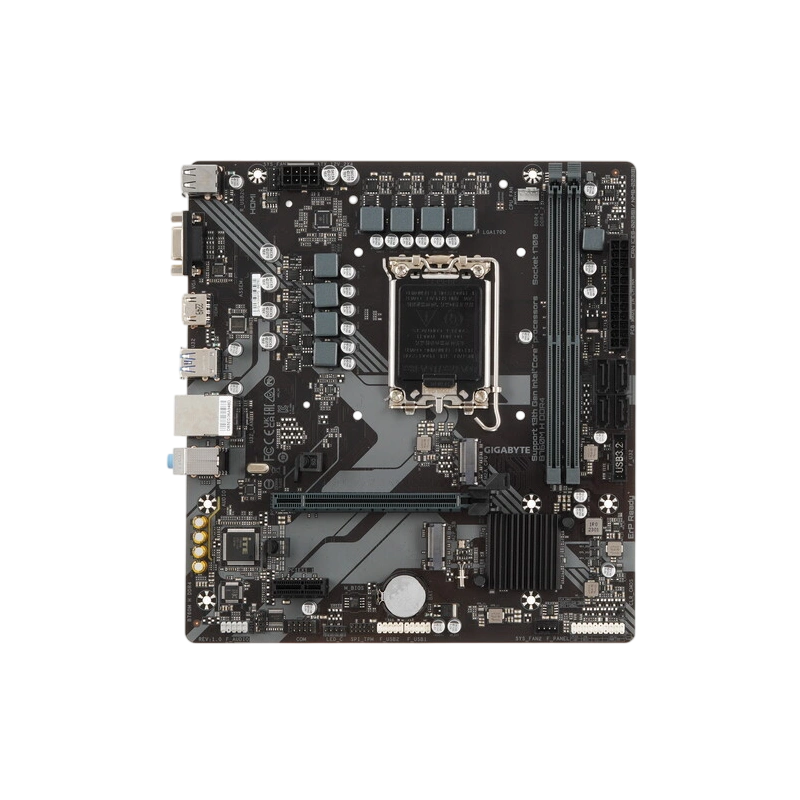 Материнская плата Gigabyte B760M H DDR4 2 x кабель SATA, документация, задняя планка