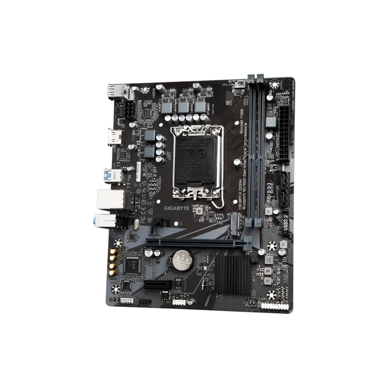 Материнская плата Gigabyte H610M K DDR4 документация, задняя планка, кабель SATA