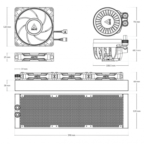 Система жидкостного охлаждения для процессора Arctic Cooling Liquid Freezer III Pro 360 ARGB Black (ACFRE00184A)