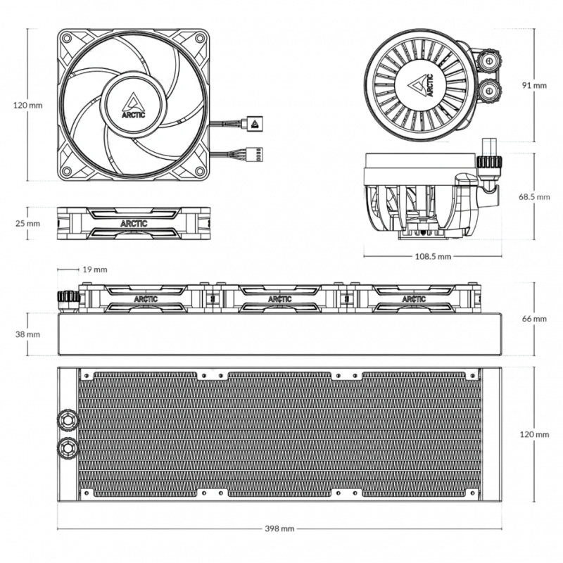 Система жидкостного охлаждения для процессора Arctic Cooling Liquid Freezer III Pro 360 ARGB Black (ACFRE00184A)