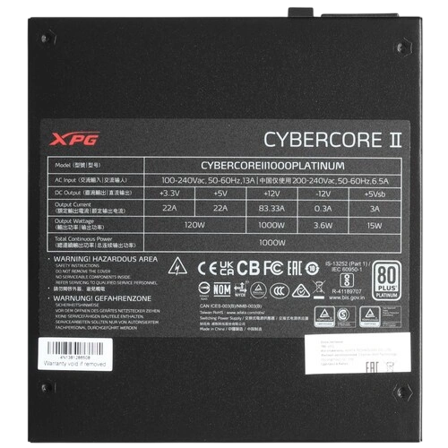 Блок питания ADATA XPG 1000W CYBERCORE II (CYBERCOREII1000P-BKCEU) 16 Pin (PCIe 5.0 Connector Cable Details)
