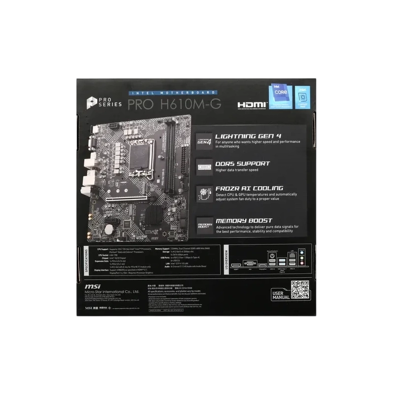 Материнская плата MSI PRO H610M-G
