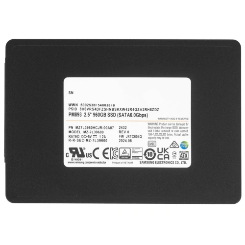 Твердотельный накопитель Samsung 960 Gb ENTERPRISE (MZ7L3960HCJR-00A07) BOX