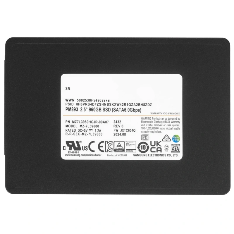 Твердотельный накопитель Samsung 960 Gb ENTERPRISE (MZ7L3960HCJR-00A07) BOX