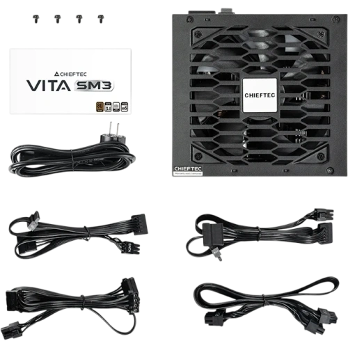 Блок питания Chieftec 750W Vita SM3 (BPX-750-C) 16 Pin (PCIe 5.0 Connector Cable Details) документация, комплект кабелей, комплект крепежа