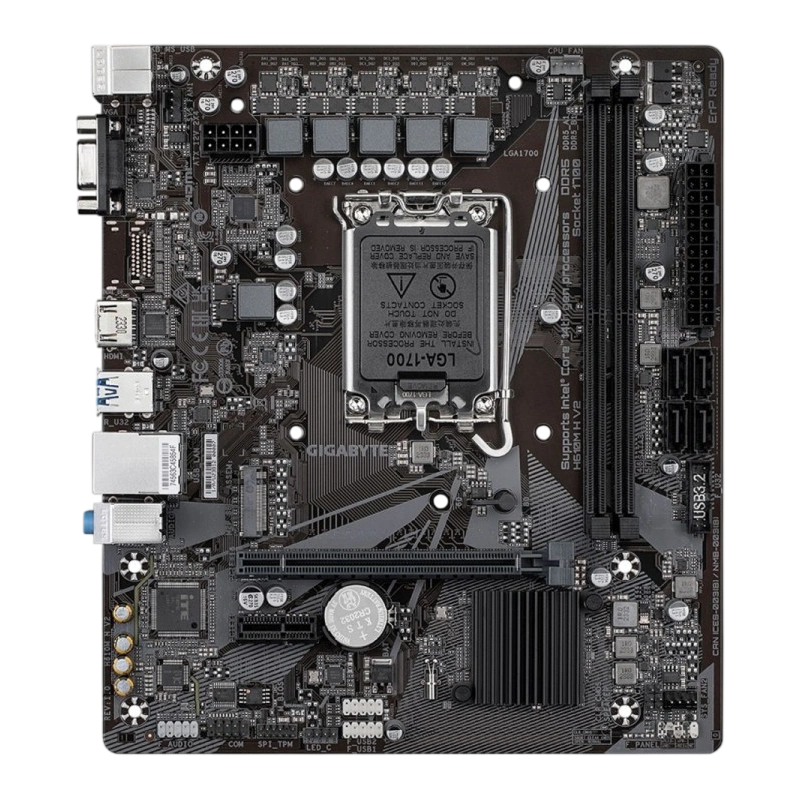 Материнская плата Gigabyte H610M H V2 документация, задняя планка