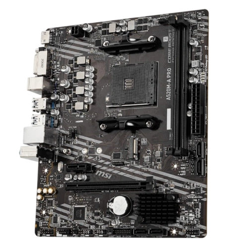 Материнская плата MSI A520M-A PRO x кабель SATA, диск с ПО, документация, задняя планка