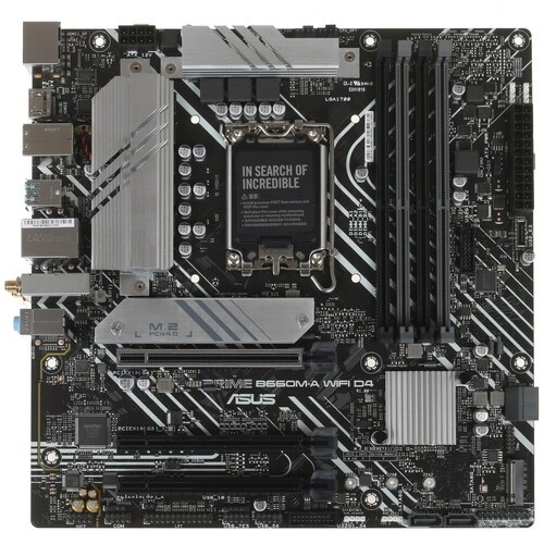 Материнская плата ASUS PRIME B660M-A WIFI D4 (90MB1AE0-M1EAY0) 2 x кабель SATA, антенна Wi-Fi, диск с ПО, документация, задняя планка