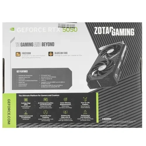 Видеокарта ZOTAC (ZT-B50500E-10M) GeForce RTX 5050 8GB Twin Edge MEDIUM PACK