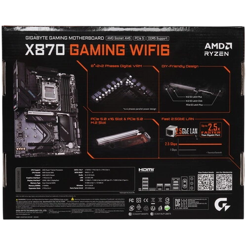 Материнская плата Gigabyte X870 GAMING WIFI6