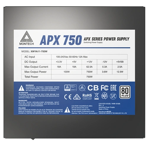 Блок питания Montech 750W APX Black (XWYA11-750W)