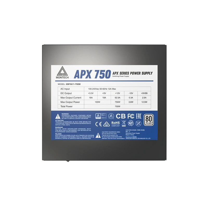 Блок питания Montech 750W APX Black (XWYA11-750W)