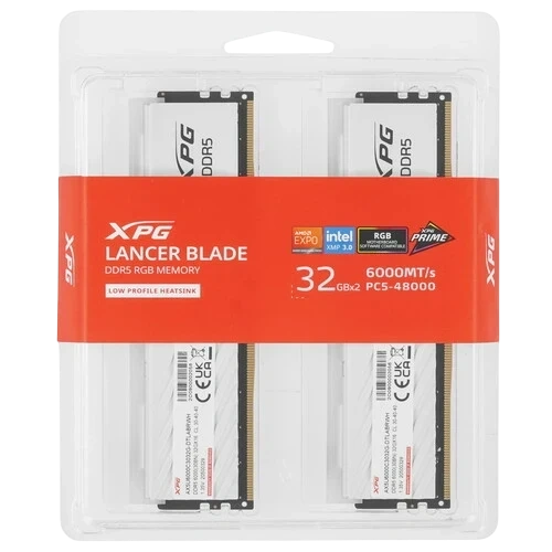 Оперативная память 64 Gb 6000 MHz ADATA XPG LANCER Blade White RGB (AX5U6000C3032G-DTLABRWH)
